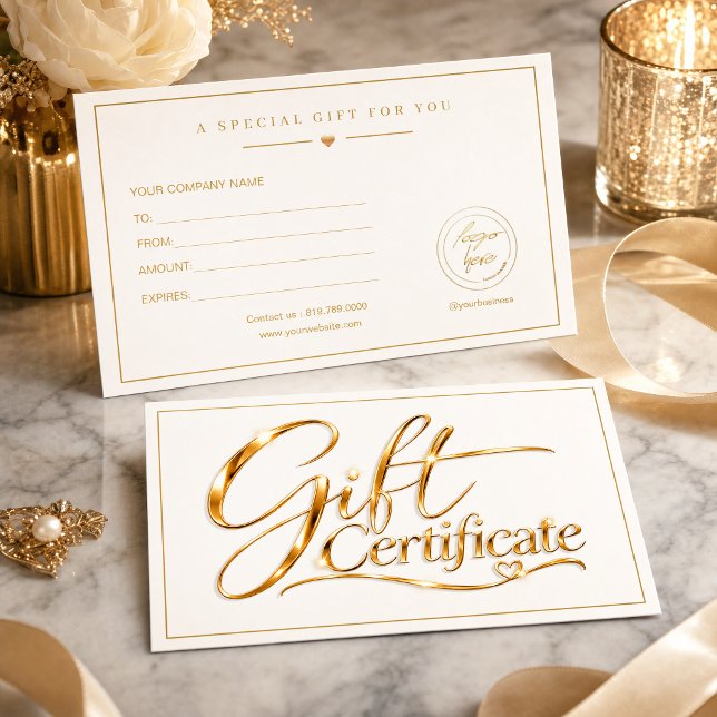 Elegant Gold Gift Certificate Template | Luxury (Elegant Gold Gift Certificate Template | Luxury)