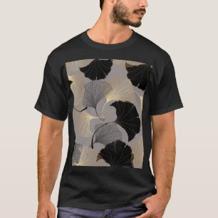 Elegant gold Ginkgo, vintage background. T-Shirt