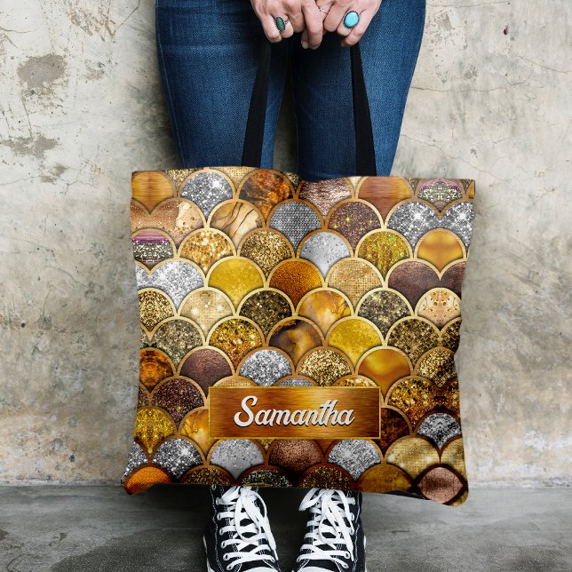 Elegant gold girly mermaid scales crossbody bag (Creator Uploaded)