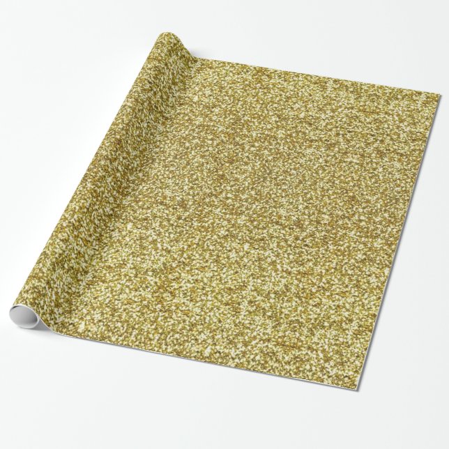 Elegant Gold Glamour Glitter Wrapping Paper (Unrolled)