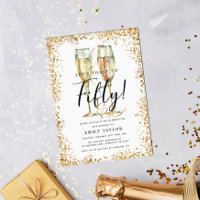 Elegant Gold Glitter 50th Birthday Party