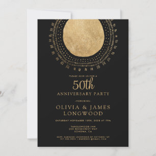 Elegant Gold Glitter 50th Wedding Anniversary Invitation