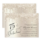 Elegant Gold Glitter 75th Birthday Party