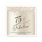 Elegant Gold Glitter 75th Birthday Party