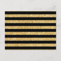 Elegant Gold Glitter and Black Stripe Pattern