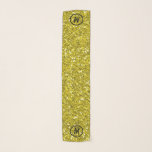 Elegant Gold Glitter Black Monogram Scarf<br><div class="desc">Gold Glitter with a hint of black lettering - Personalise your monogram on this elegant gold glitter accessory scarf.  Accent your wardrobe style with a lovely and delicate chiffon fabric scarf.   Available in other styles and sizes. Great gift idea.</div>