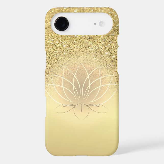 Elegant Gold  Glitter Bokeh Lotus (Back)