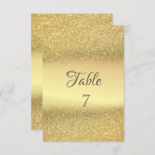 Elegant Gold Glitter Bokeh Table  Card