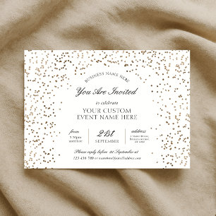 Elegant Gold Glitter Business Gala Dinner Event Invitation