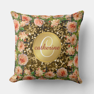 Elegant Gold Glitter Champagne Garden Cushion
