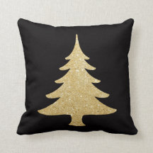 Elegant gold glitter Christmas Tree black red