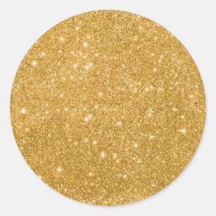 Elegant Gold Glitter  Classic Round Sticker
