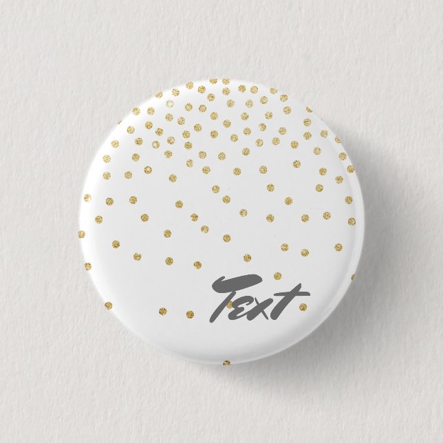 elegant gold glitter confetti dot pattern 3 cm round badge (Front)