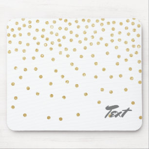 elegant gold glitter confetti dot pattern mouse pad