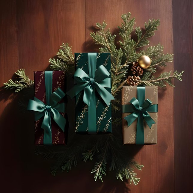 Elegant Gold Glitter Confetti Snow Stripe Wrapping Paper Sheet (Elegant Gold Glitter Confetti Snow Stripe Wrapping Paper Sheets)