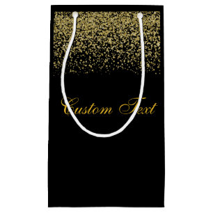Elegant Gold Glitter Confetti Wedding Small Gift Bag