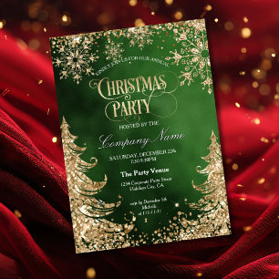 Elegant Gold Glitter Corporate Christmas Party Invitation