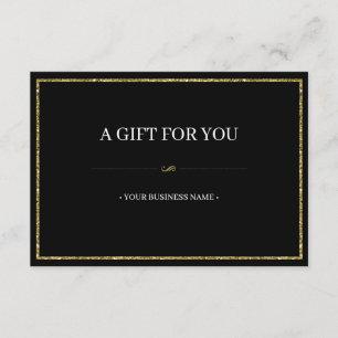 Elegant Gold Glitter Gift Certificate Card