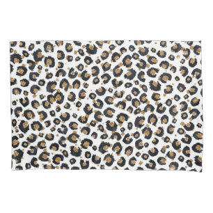 Elegant Gold Glitter Leopard Pattern Pillowcase