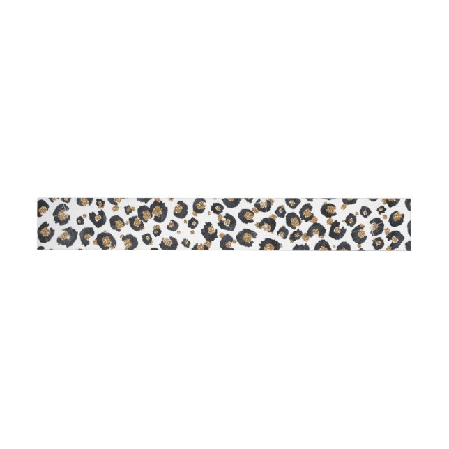 Elegant Gold Glitter Leopard Pattern Wrap Around Label (Individual)