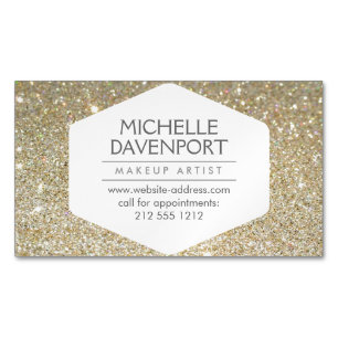 Elegant Gold Glitter Magnetic Business Card