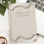 Elegant Gold Glitter Marble Agate Modern Chic Planner<br><div class="desc">Elevate your planning with this elegant gold glitter marble agate design. Perfect for business women,  hair stylists,  and makeup artists,  this planner combines modern chic with functionality. The luxurious glitter and marble artwork adds a sophisticated touch to your daily organisation. Ideal for those who appreciate stylish and contemporary planners.</div>