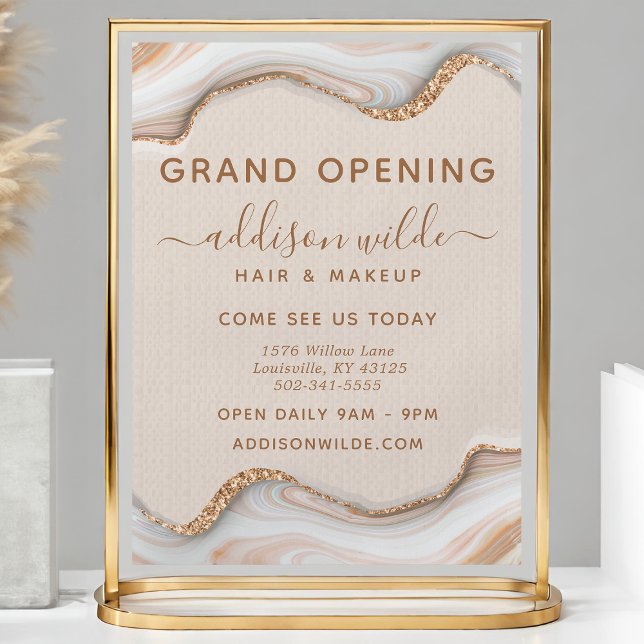 Elegant Gold Glitter Marble Agate Modern Flyer (Creator Uploaded)