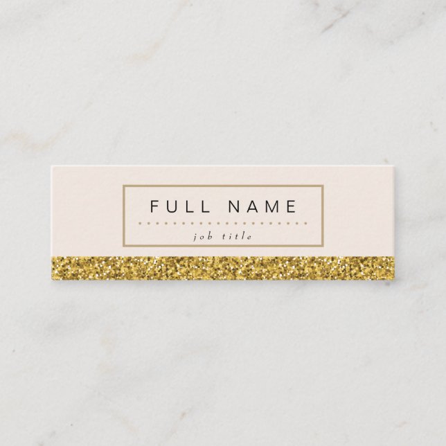 Elegant Gold Glitter Mini Business Cards (Front)