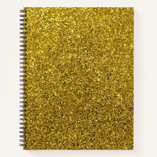 Elegant Gold Glitter Notebook (Front)