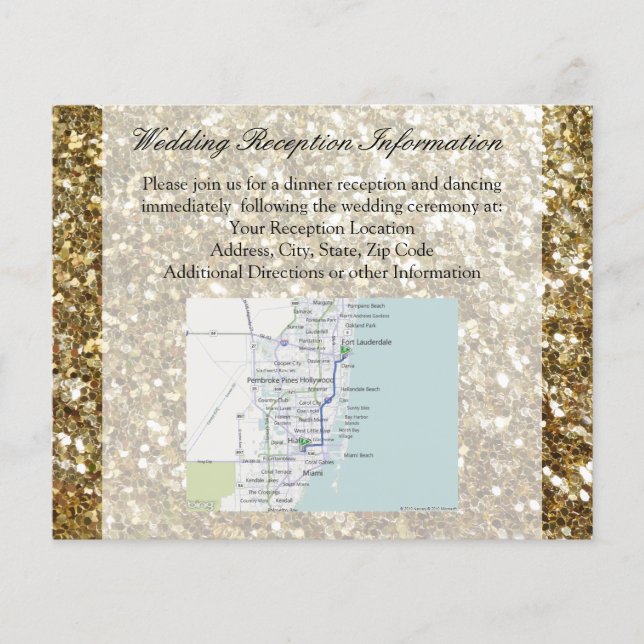 Elegant Gold Glitter Printed Wedding Flyer (Front)