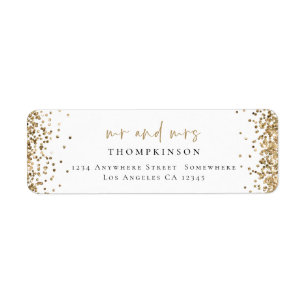 Elegant Gold Glitter Return Name Address Label Return Address Label