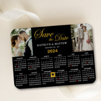Elegant Gold Glitter Script 2 Photo Save the Date