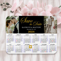 Elegant Gold Glitter Script 2 Photo Save the Date
