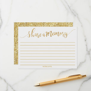 Elegant Gold Glitter Share A Memory Card