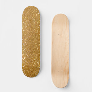 Elegant Gold Glitter Skateboard
