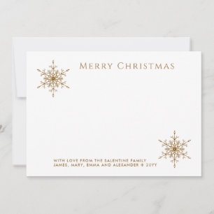 Elegant Gold Glitter Snowflakes Christmas Photo Holiday Card