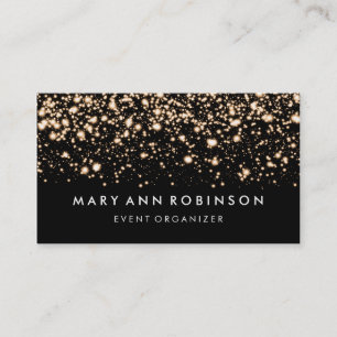Elegant Gold Glitter Sparkles Event Organiser Business Card