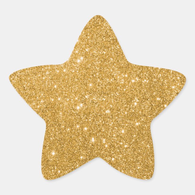 Elegant Gold Glitter Star Sticker (Front)