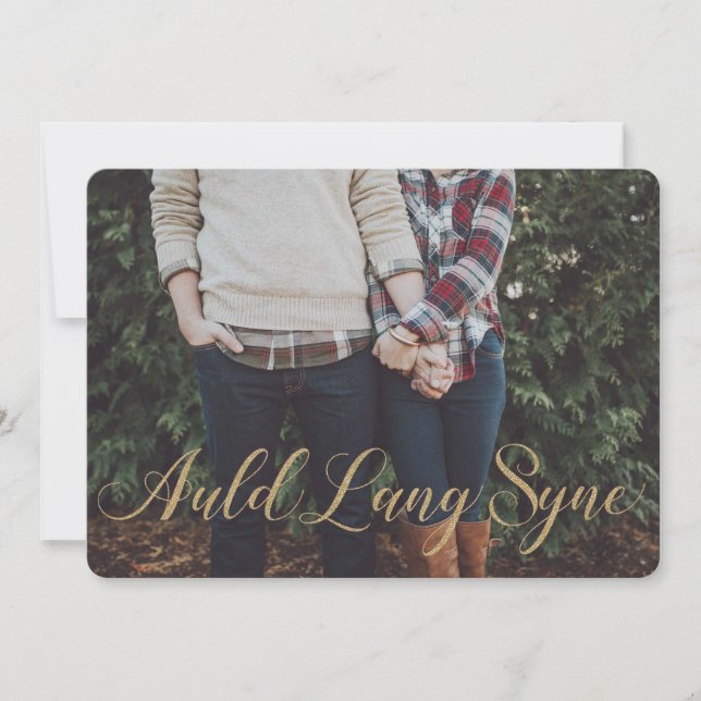 Elegant Gold Glitter Style Auld Lang Syne (Front)