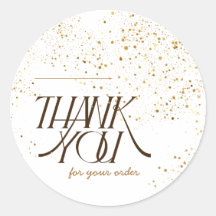 Elegant Gold Glitter Thank You For Your Order Busi