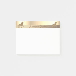 Elegant Gold Glitter  Unicorn -Personalised Post-it Notes