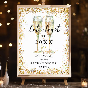 Elegant Gold Glitter Welcome Sign