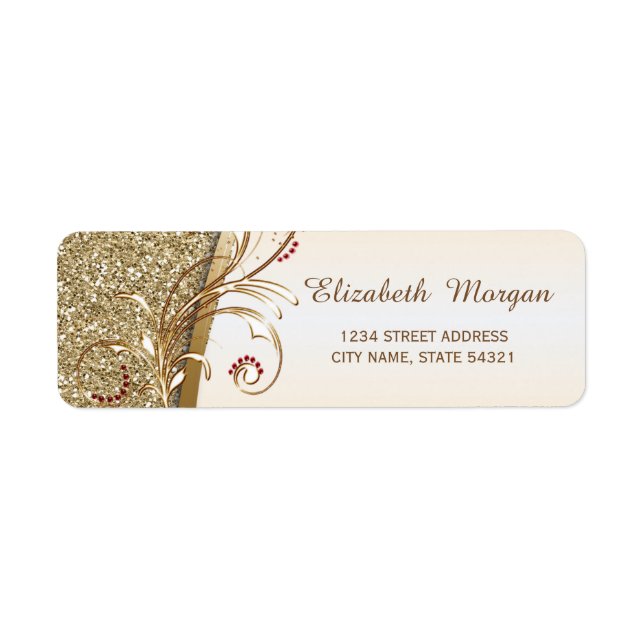 Elegant Gold Glittery   Address Label Return Address Label (Front)