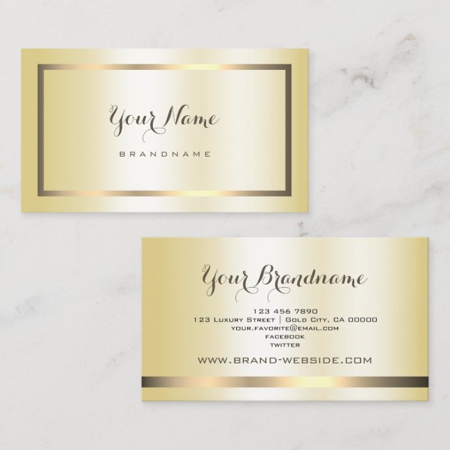 Elegant Gold Gradient Effect Professional Trendy Business Card (Front/Back)
