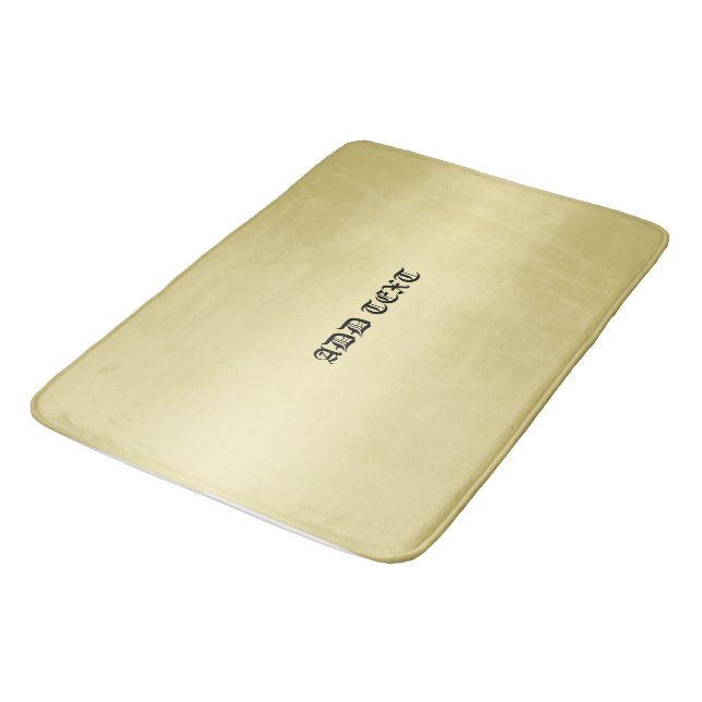 Elegant Gold gradient Monogram Personalised name Bath Mat (Angled)