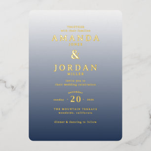 Elegant Gold Gradient Wedding Invitation