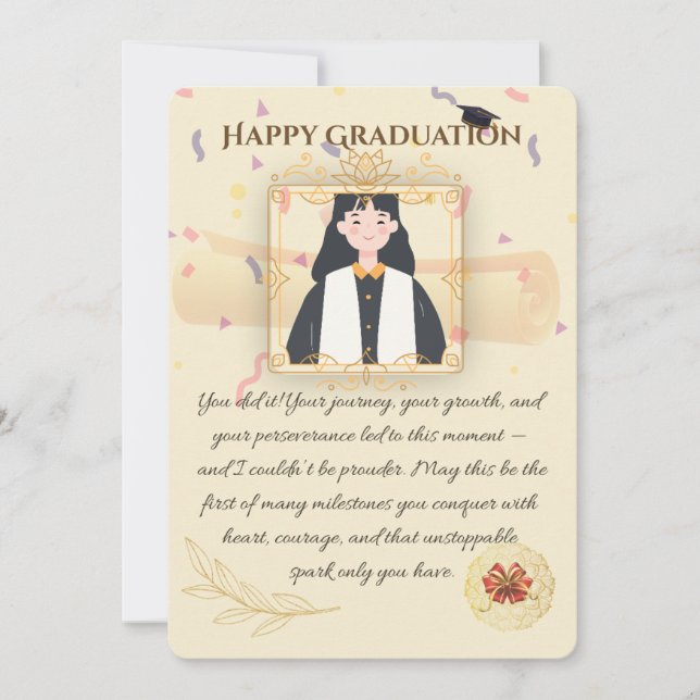 Elegant Gold Graduation Card  (Front)