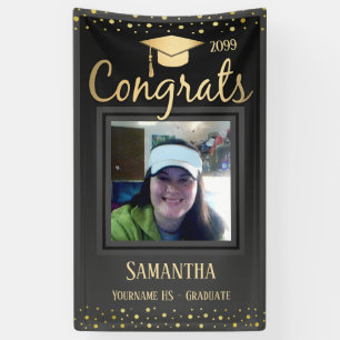 Elegant Gold Graduation Class of 2021 Photo Banner