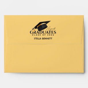 Elegant Gold Graduation Class of 2026 Envelope
