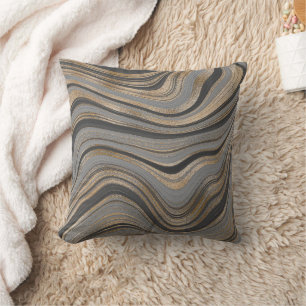 Elegant gold gray abstract cushion